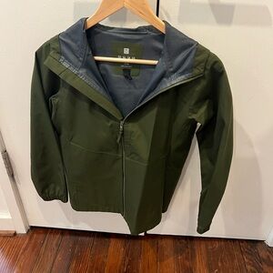 Olive Green Hooded Jacket Uniqlo Blocktech Boys Raincoat